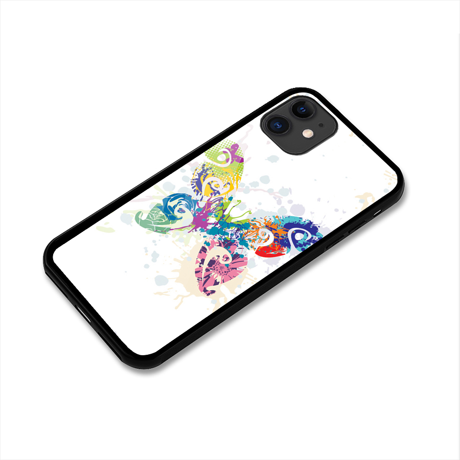 Abstract Butterfly Glass Back Case for iPhone 11