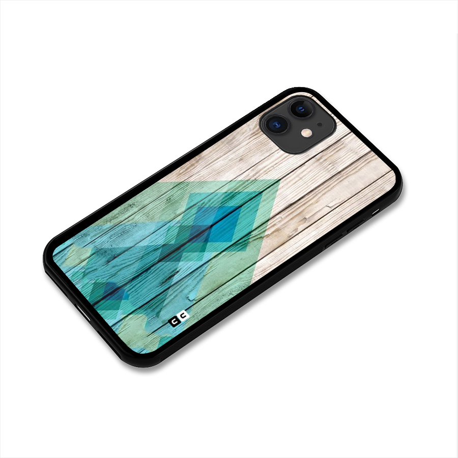 Abstract Green And Wood Glass Back Case for iPhone 11