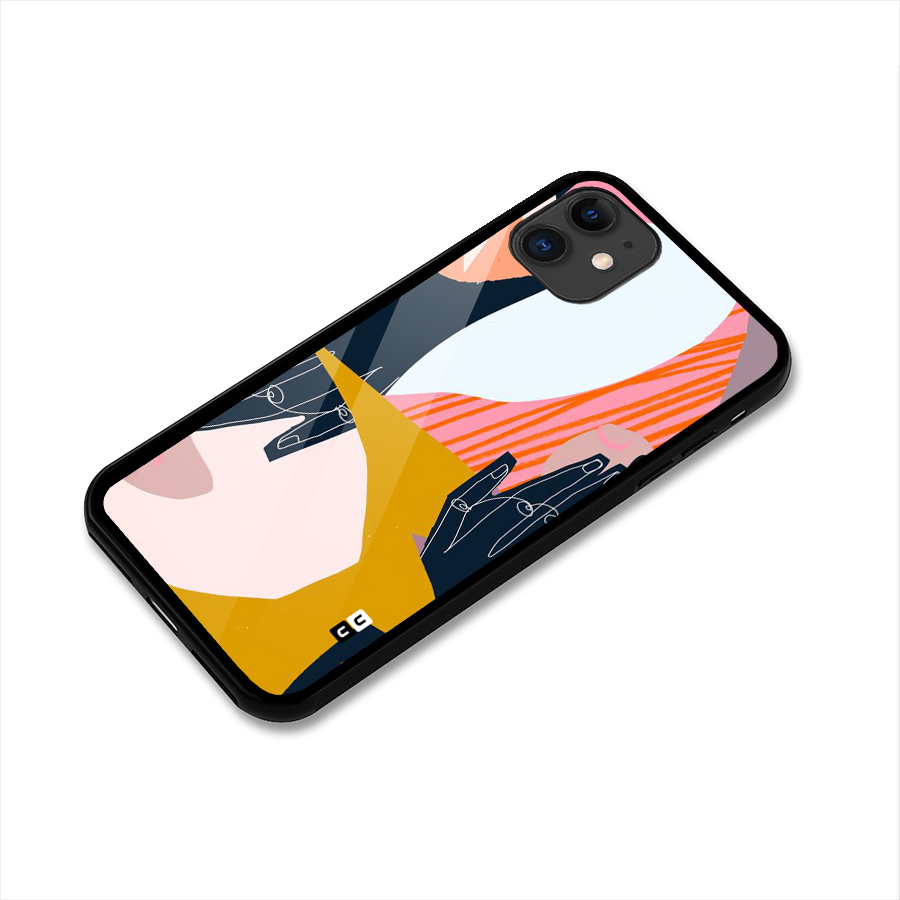 Abstract Hands Glass Back Case for iPhone 11