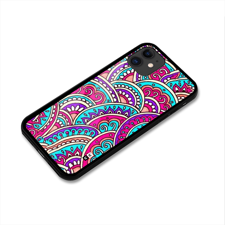 Abstract Rangoli Design Glass Back Case for iPhone 11