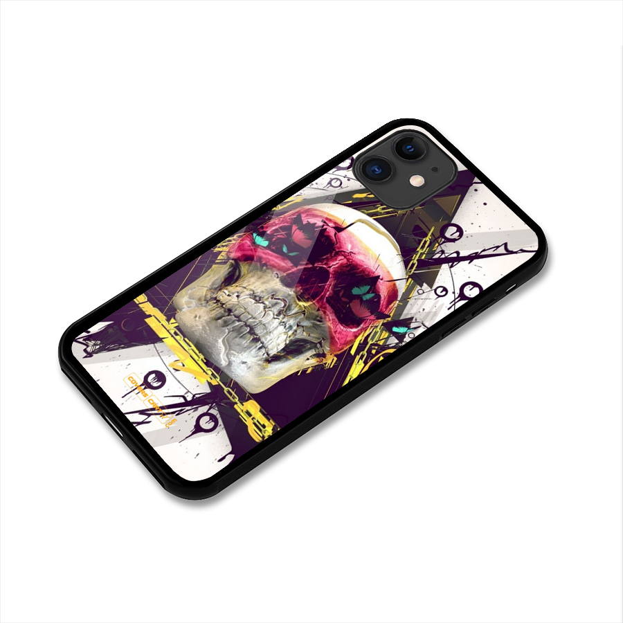 Abstract Skull Glass Back Case for iPhone 11