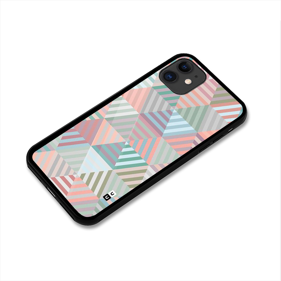 Abstract Triangle Lines Glass Back Case for iPhone 11
