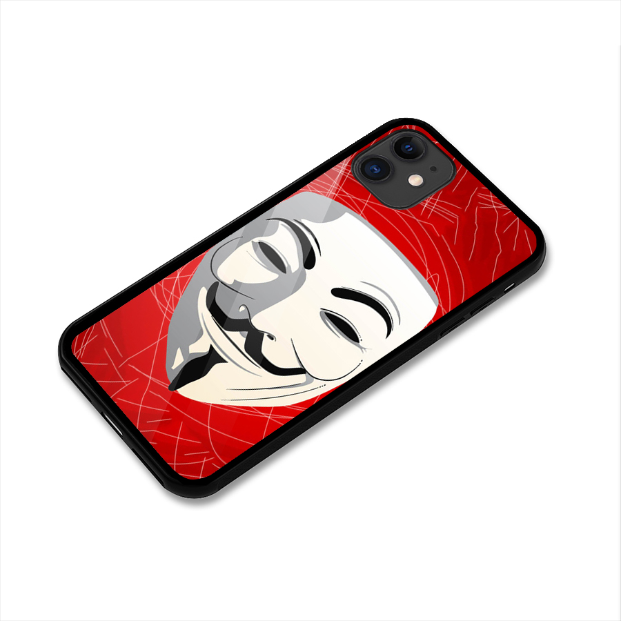 Anonymous Mask Abstract Glass Back Case for iPhone 11