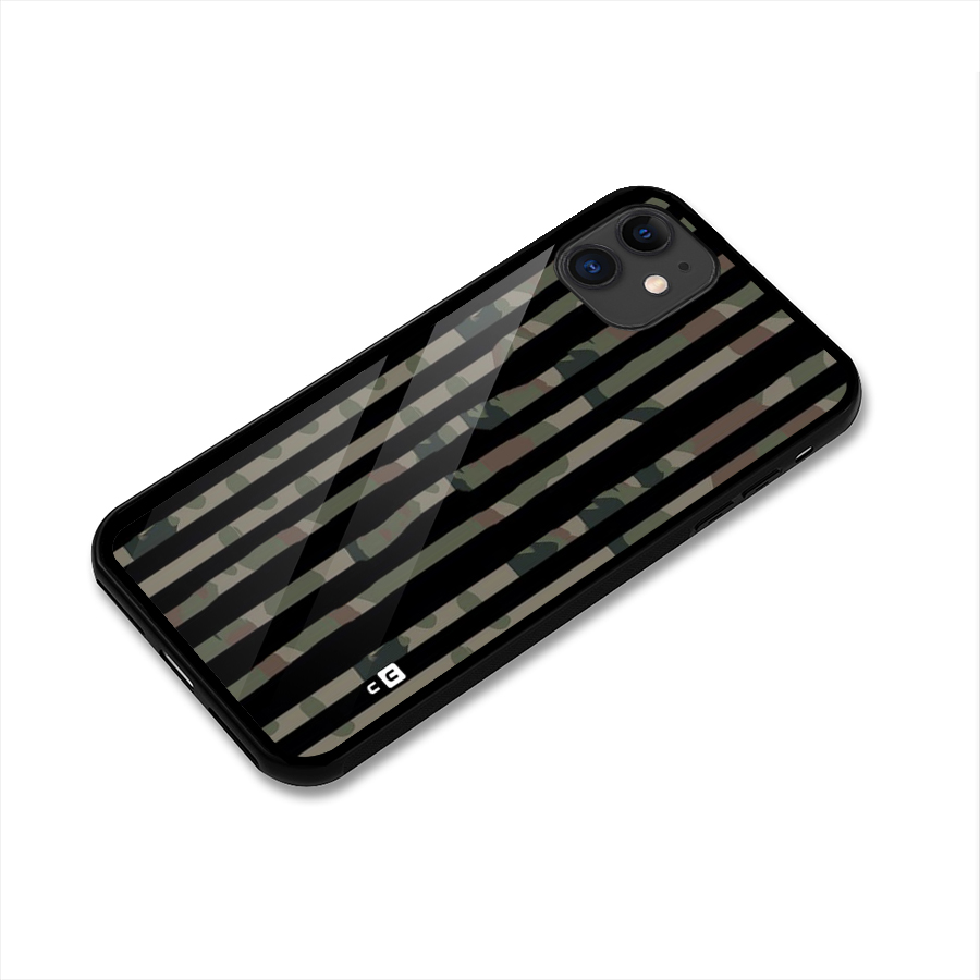 Army Stripes Glass Back Case for iPhone 11