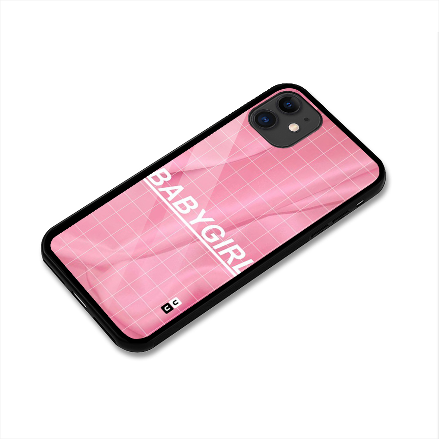 Baby Girl Check Glass Back Case for iPhone 11