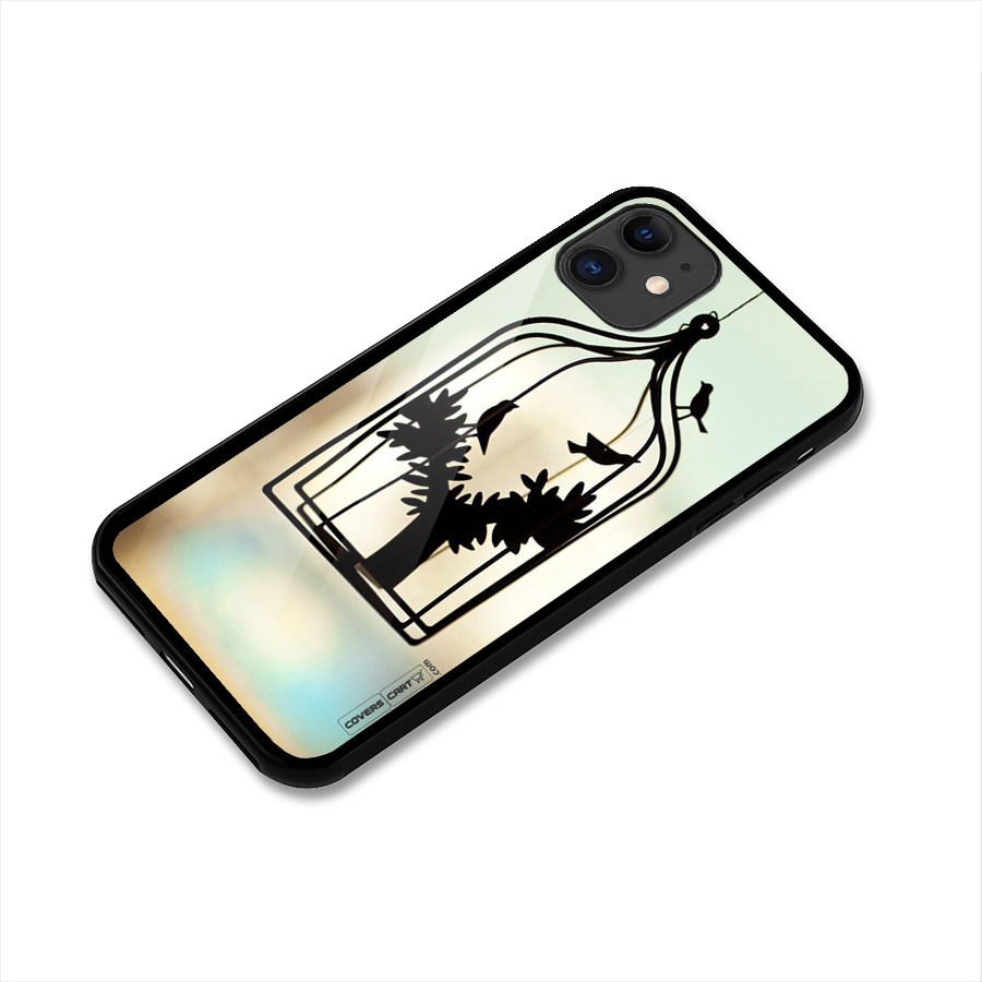 Beautiful Pegion Cage Glass Back Case for iPhone 11