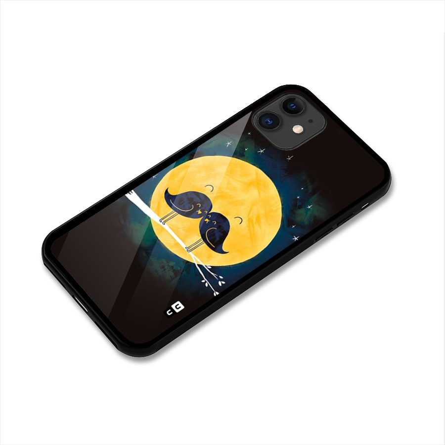 Bird Moustache Glass Back Case for iPhone 11