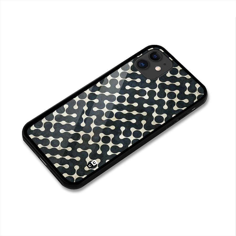 Black Maze Design Glass Back Case for iPhone 11