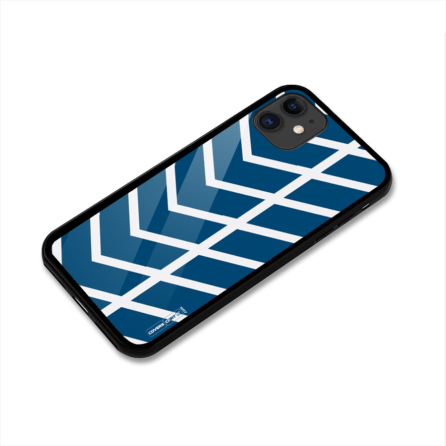 Blue White Pattern Glass Back Case for iPhone 11