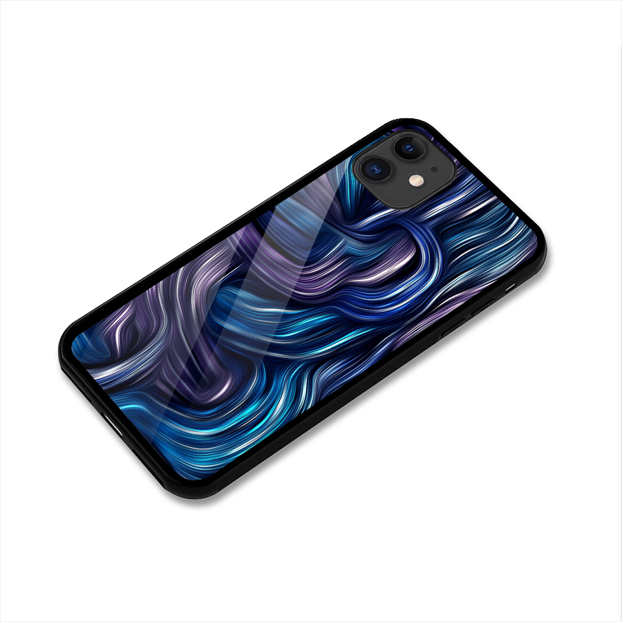 Blue and Purple Oil Paint Glass Back Case for iPhone 11