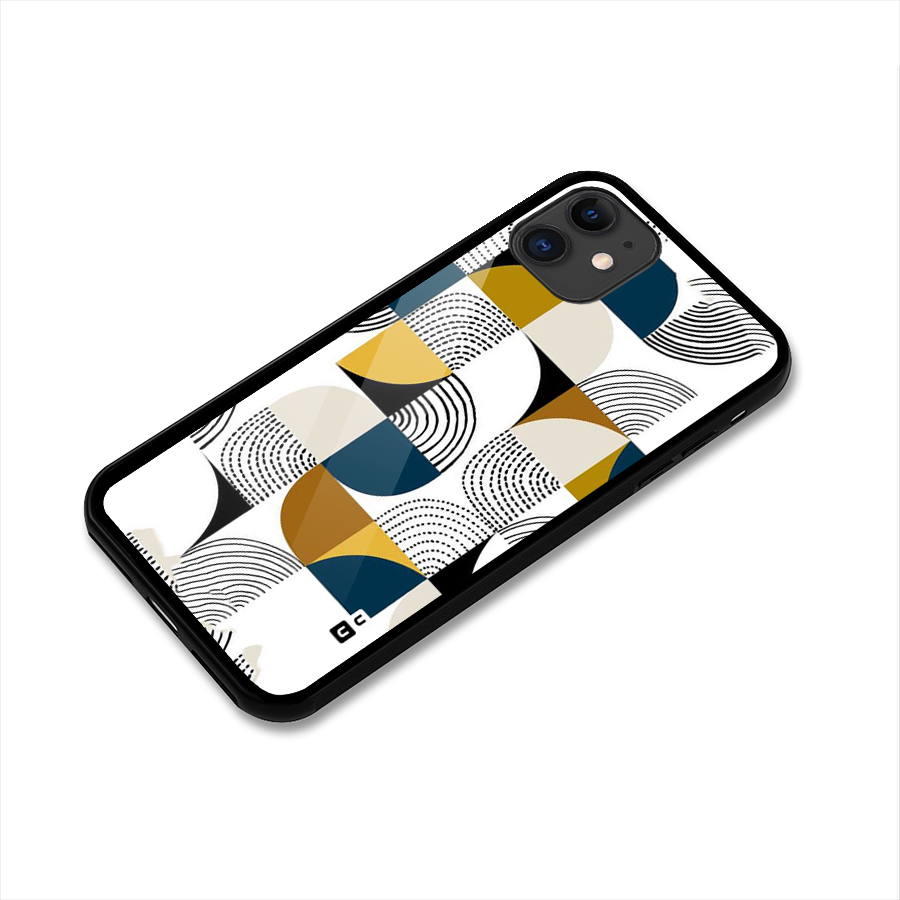 Boxes Pattern Glass Back Case for iPhone 11