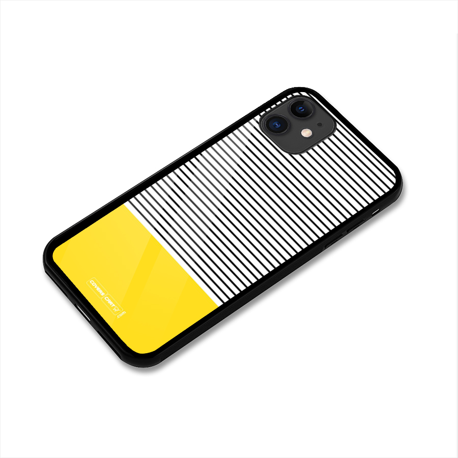 Bright Yellow Stripes Glass Back Case for iPhone 11