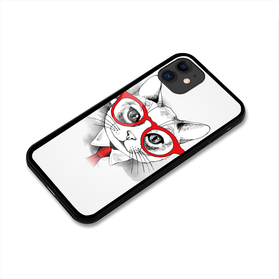 Business Cat Glass Back Case for iPhone 11