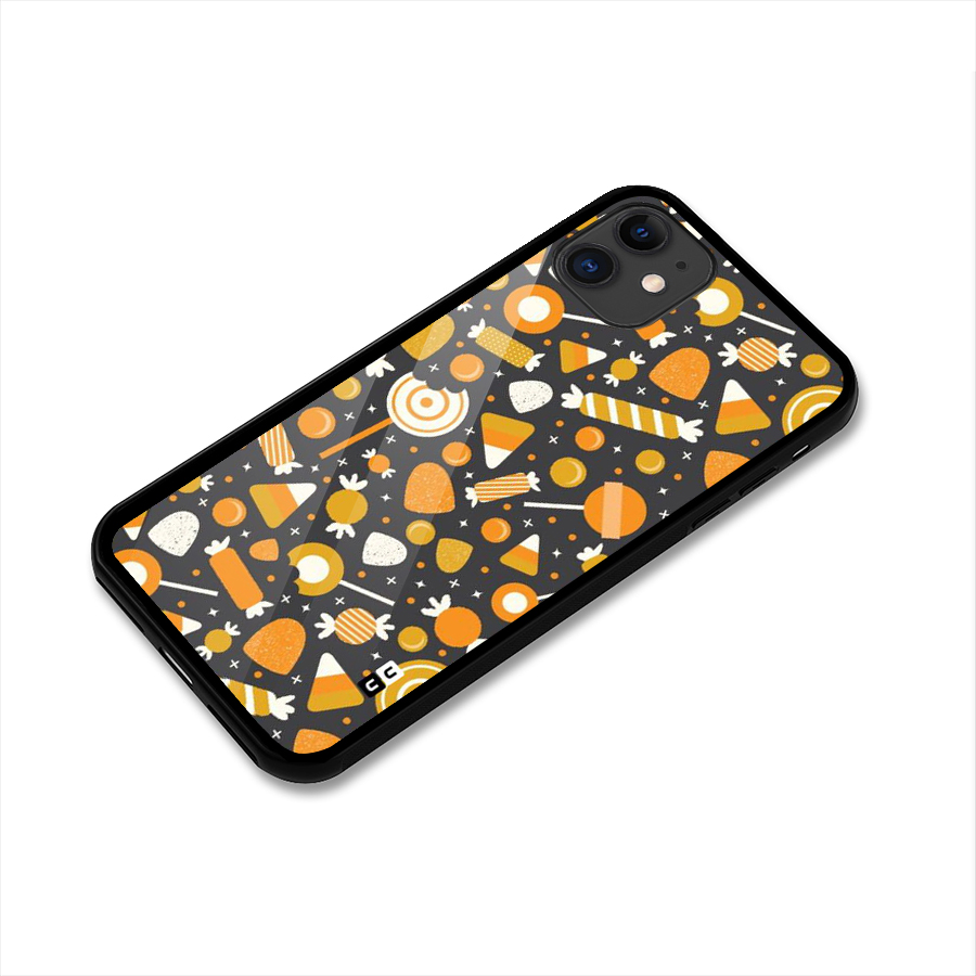 Candies Pattern Glass Back Case for iPhone 11