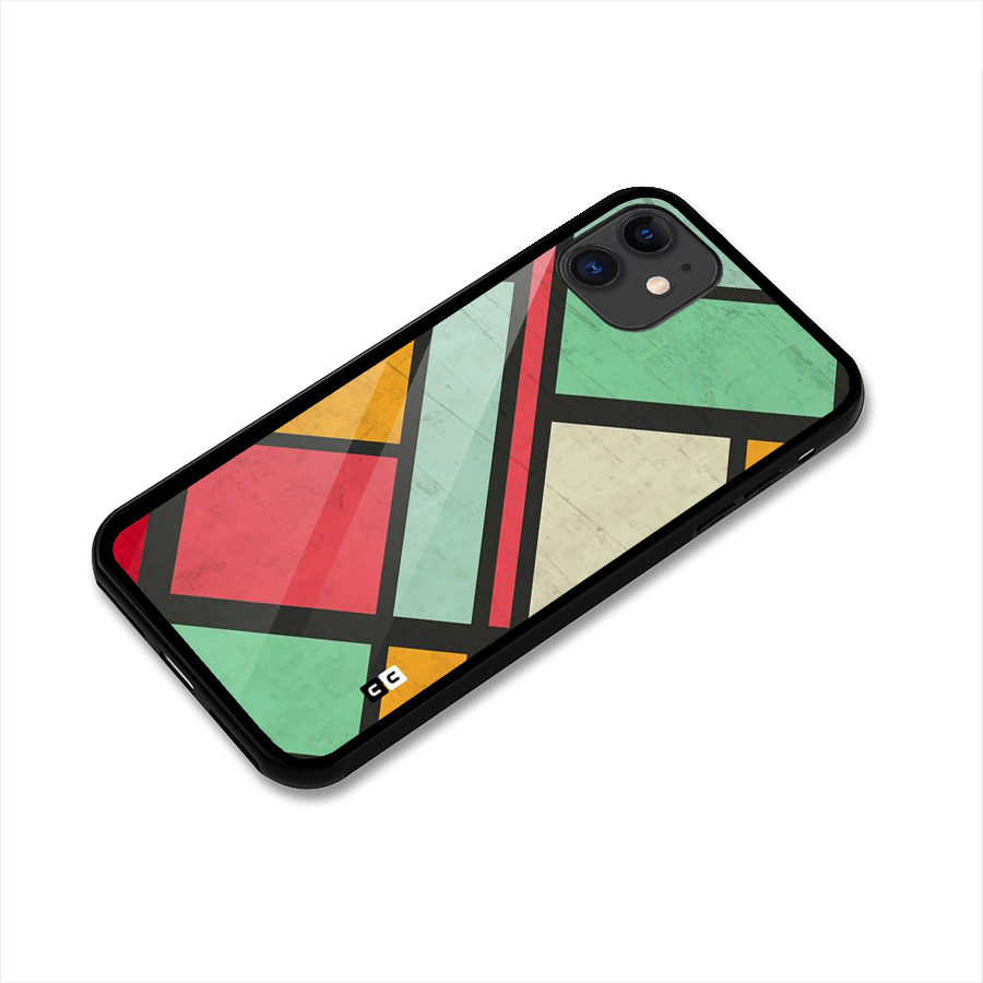 Check Colors Glass Back Case for iPhone 11