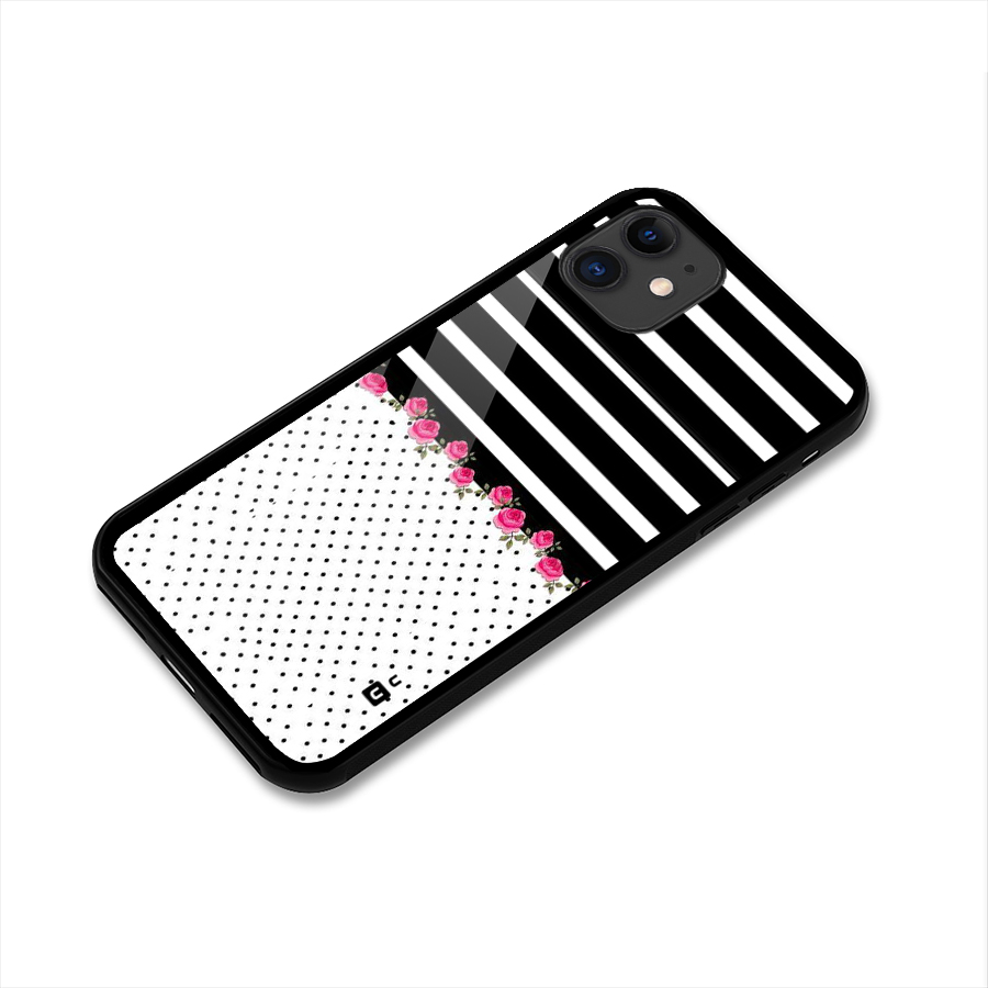 Classic Polka Stripes Glass Back Case for iPhone 11