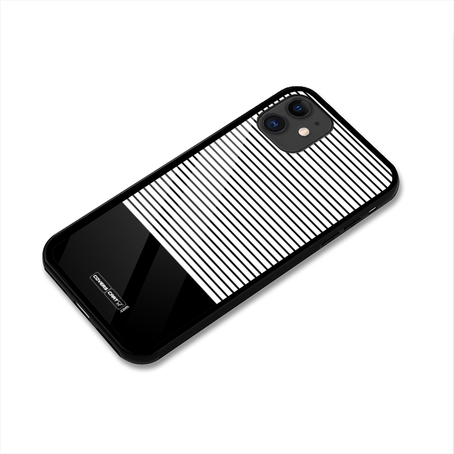 Classy Black Stripes Glass Back Case for iPhone 11