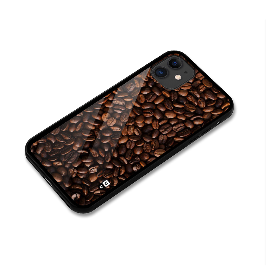 Coffee Beans Scattered Glass Back Case for iPhone 11