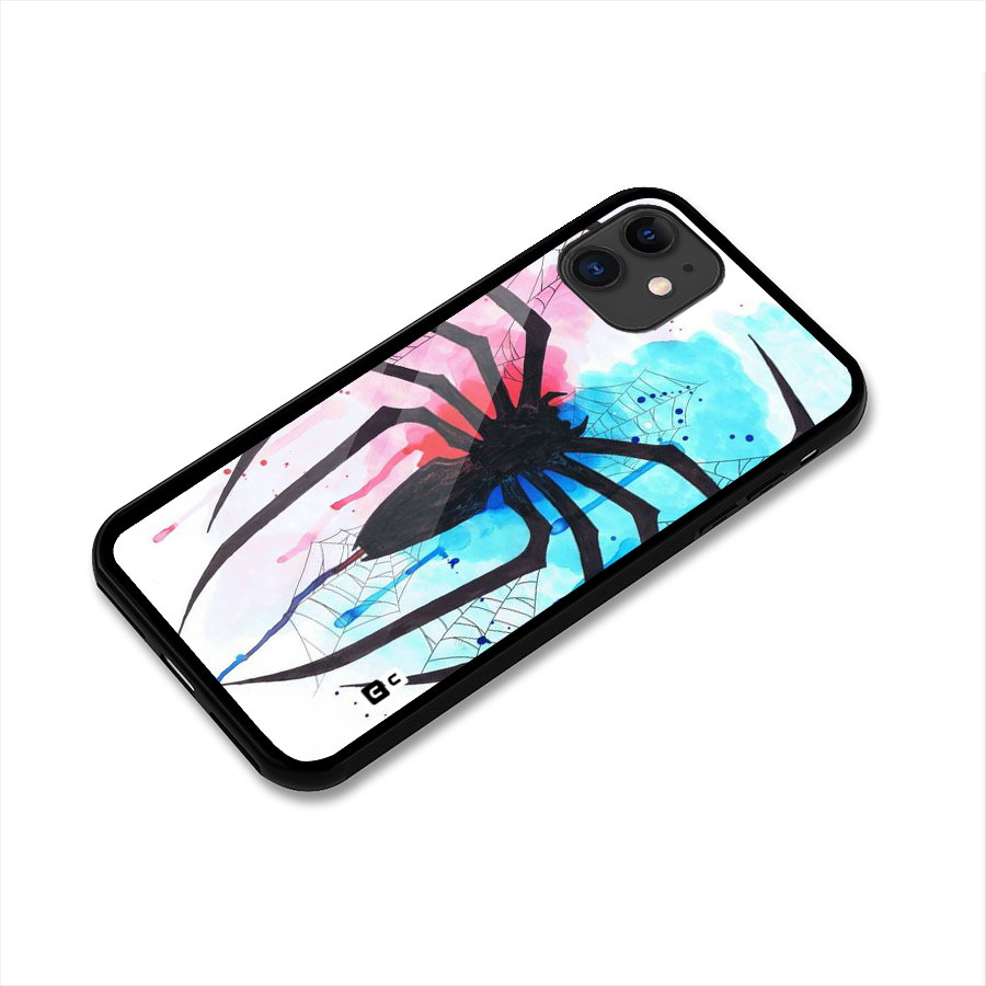 Colorful Web Glass Back Case for iPhone 11