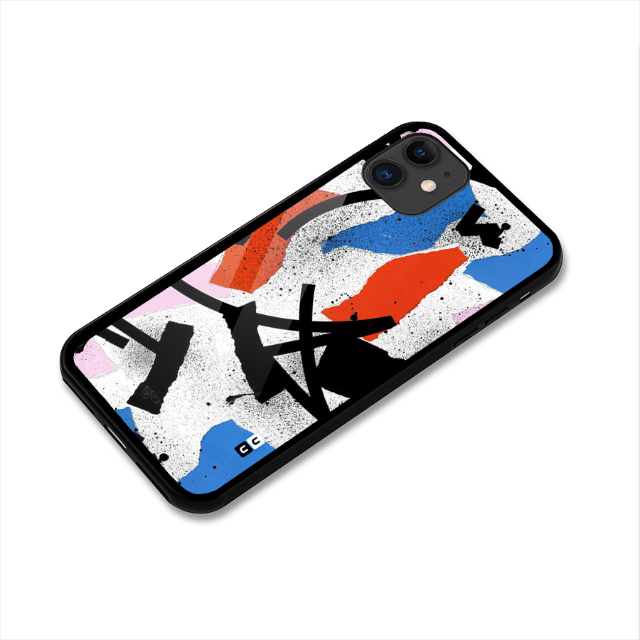 Coloured Abstract Art Glass Back Case for iPhone 11