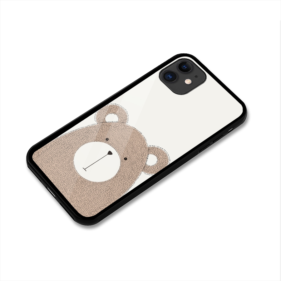 Cute Bear Glass Back Case for iPhone 11