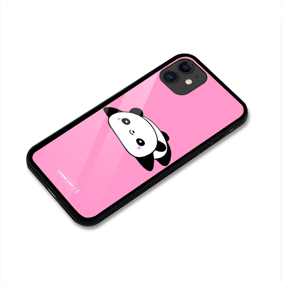 Cute Lazy Panda Glass Back Case for iPhone 11