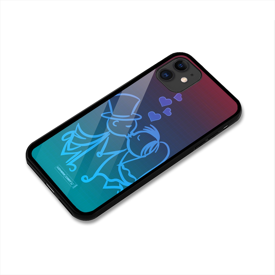 Cute Love Glass Back Case for iPhone 11