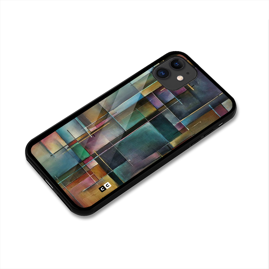 Dark Square Shapes Glass Back Case for iPhone 11