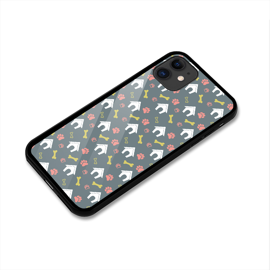 Dog Pattern Glass Back Case for iPhone 11