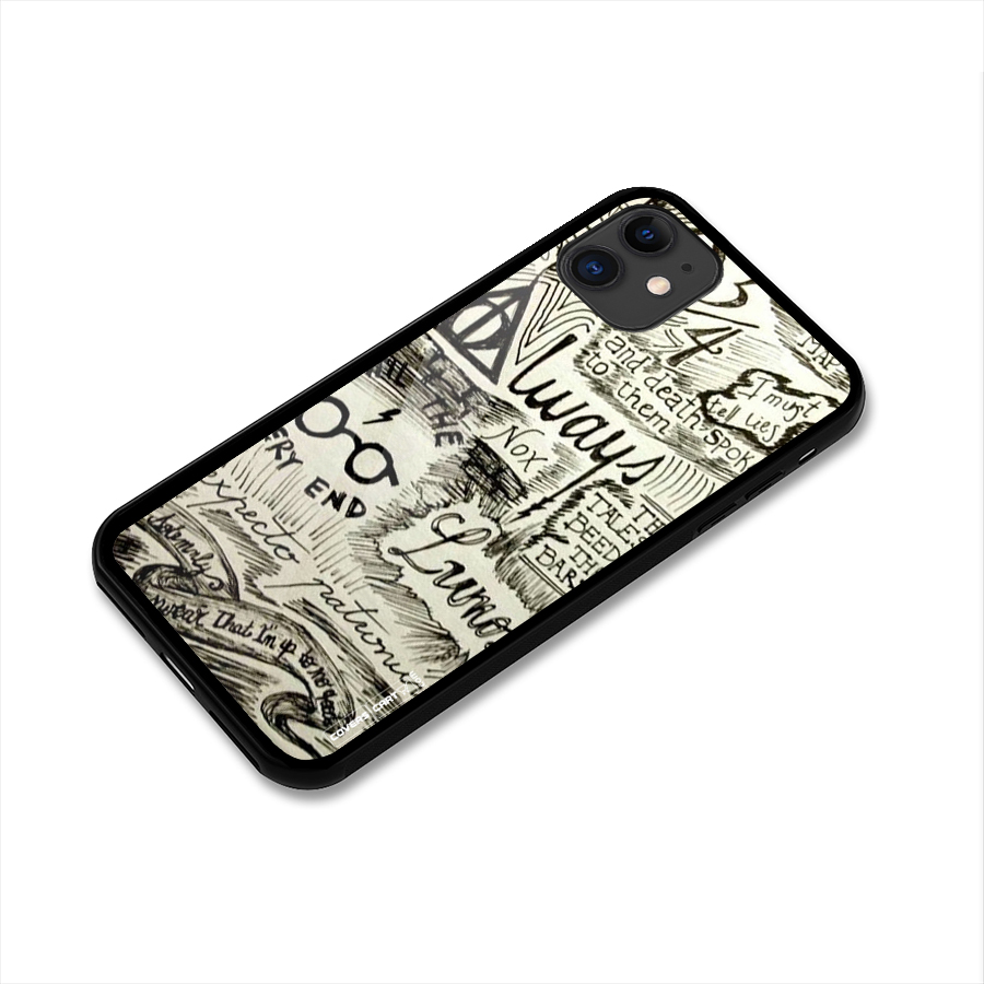 Doodle Art Glass Back Case for iPhone 11