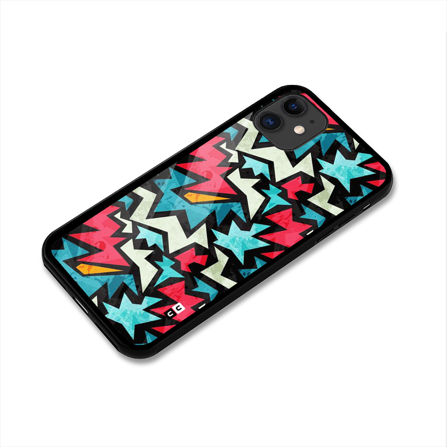 Electric Color Design Glass Back Case for iPhone 11