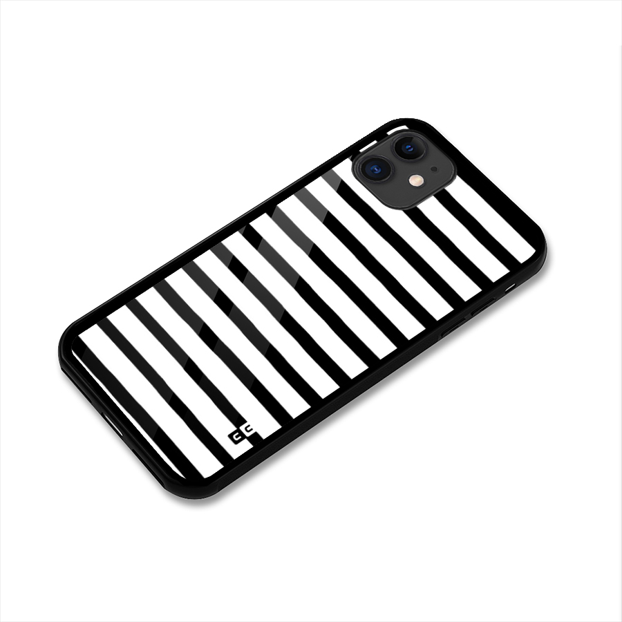 Elegant Basic Stripes Glass Back Case for iPhone 11