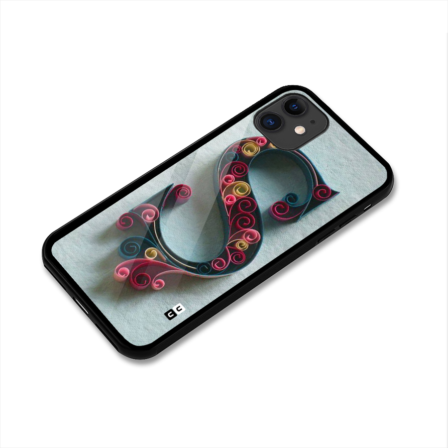 Floral Alphabet Glass Back Case for iPhone 11