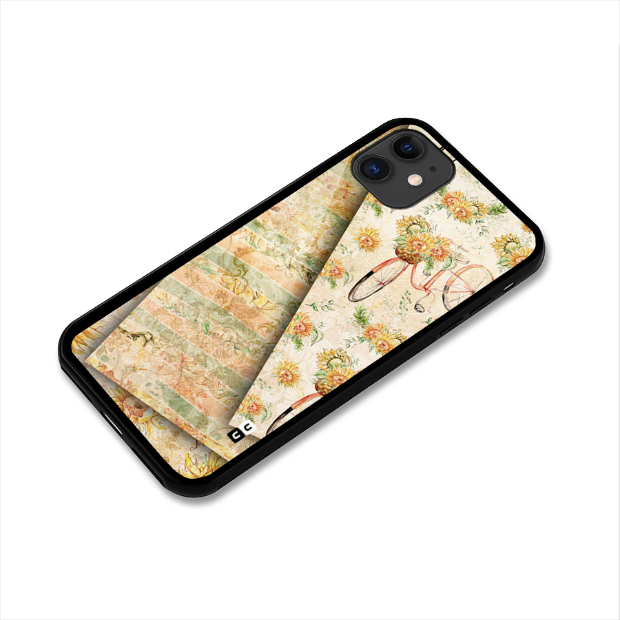 Floral Bicycle Glass Back Case for iPhone 11