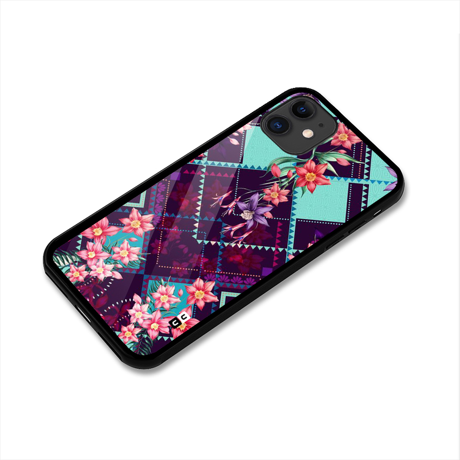 Floral Diamonds Glass Back Case for iPhone 11