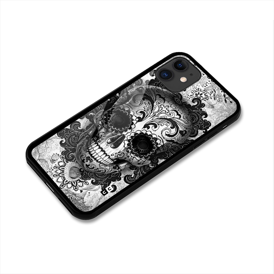 Floral Ghost Glass Back Case for iPhone 11
