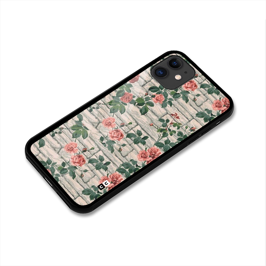 Floral Wall Design Glass Back Case for iPhone 11