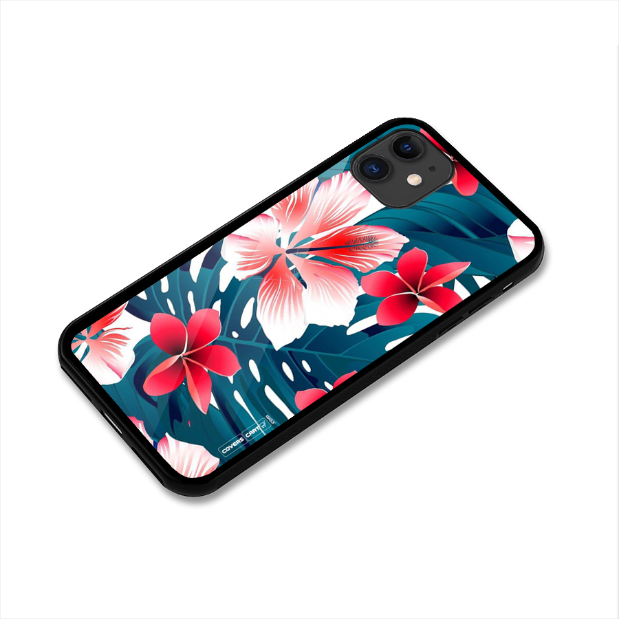 Flower design Glass Back Case for iPhone 11