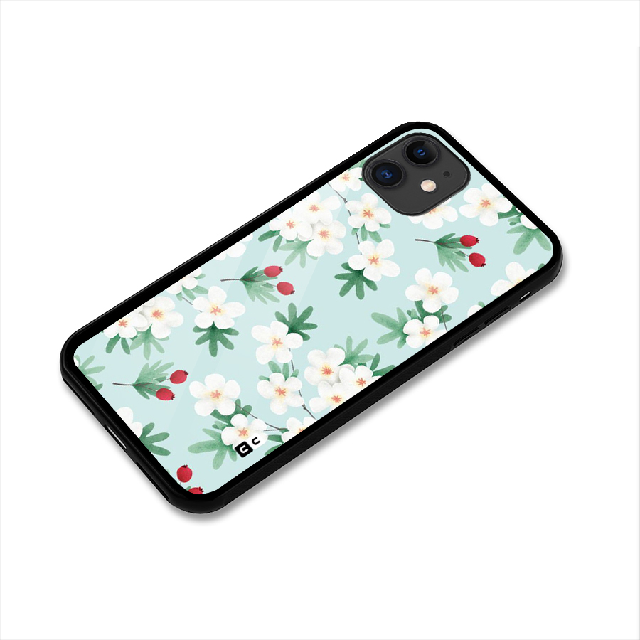 Flowers Pastel Glass Back Case for iPhone 11