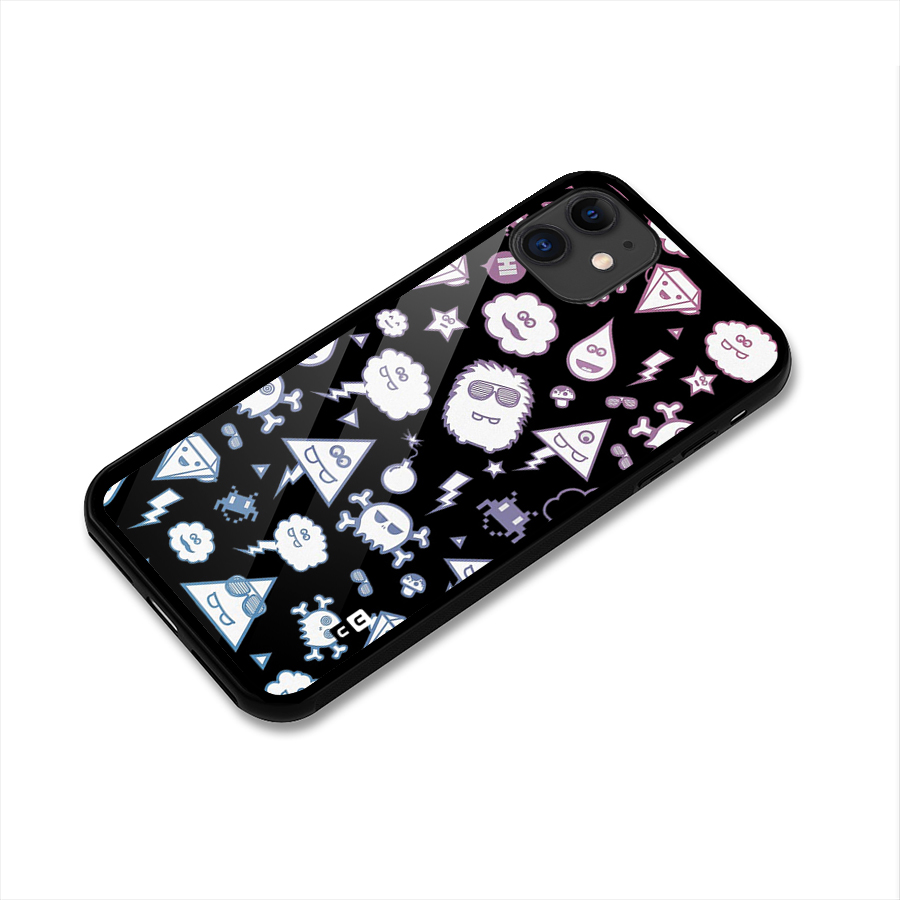 Funny Faces Glass Back Case for iPhone 11