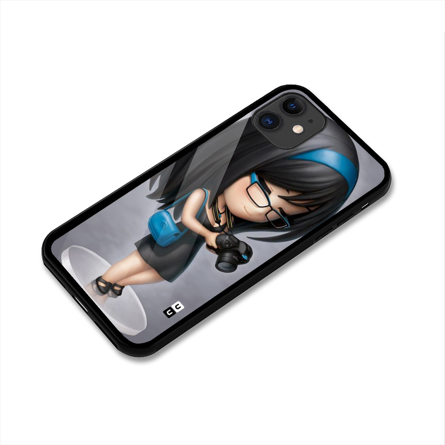 Girl With Camera Glass Back Case for iPhone 11