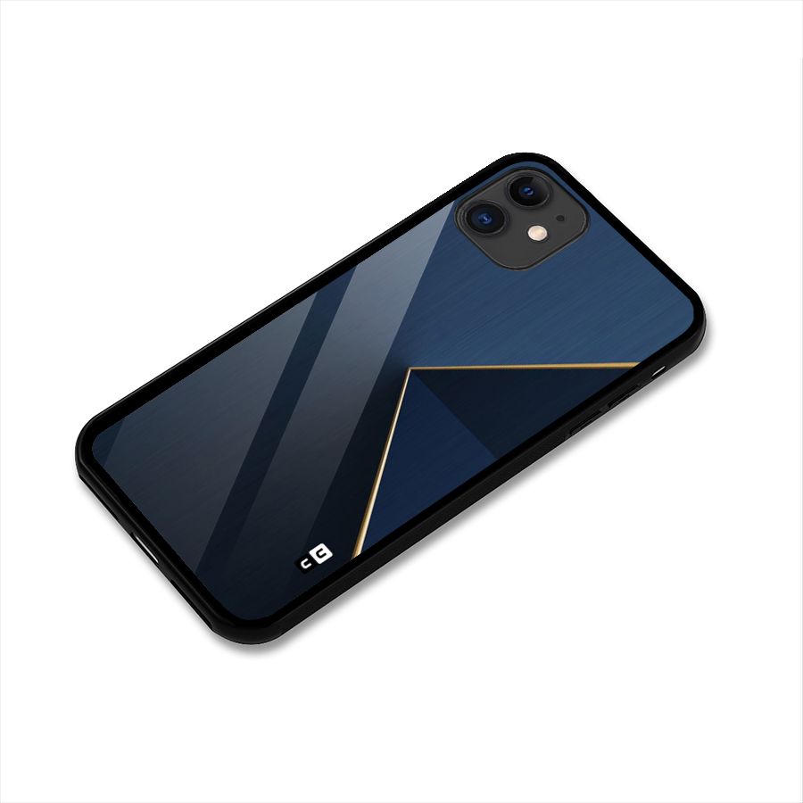 Golden Blue Triangle Glass Back Case for iPhone 11