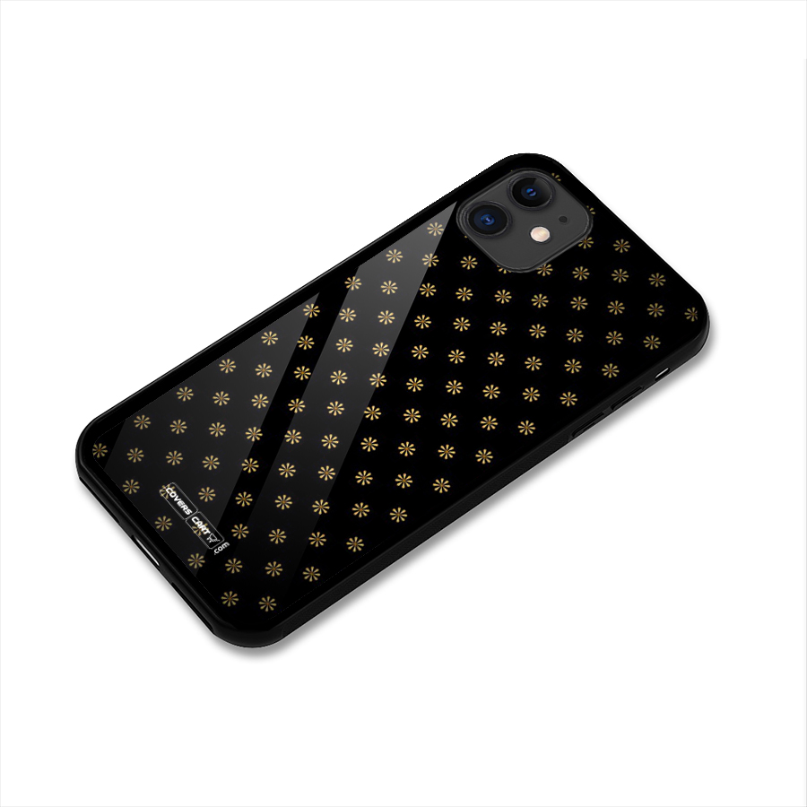 Golden Flowers Glass Back Case for iPhone 11