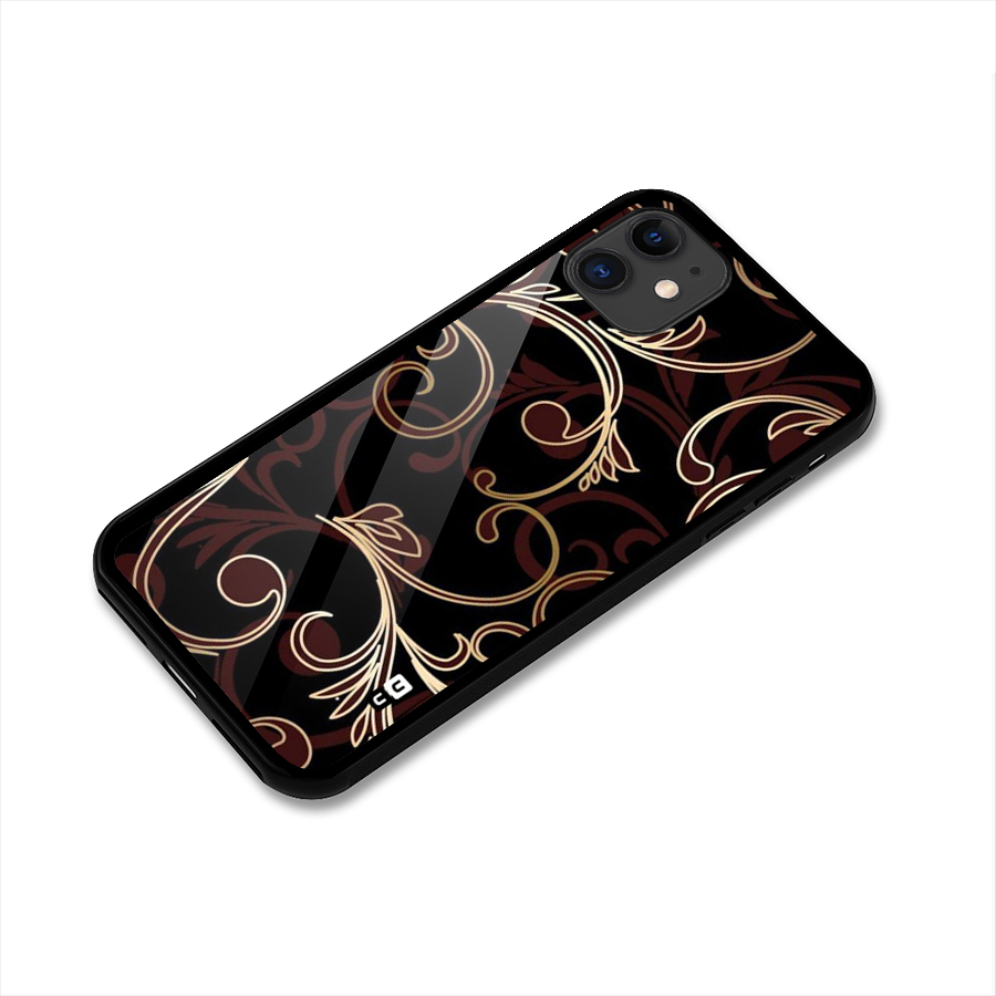 Golden Maroon Beauty Glass Back Case for iPhone 11