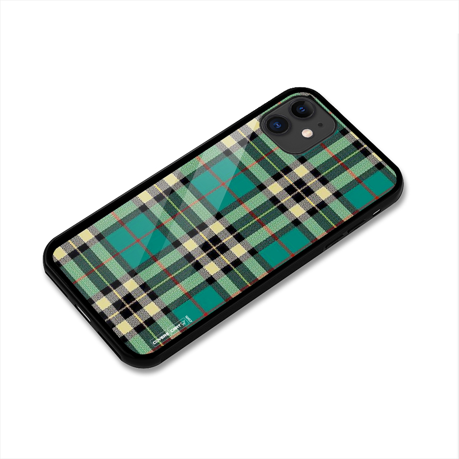 Green Check Glass Back Case for iPhone 11
