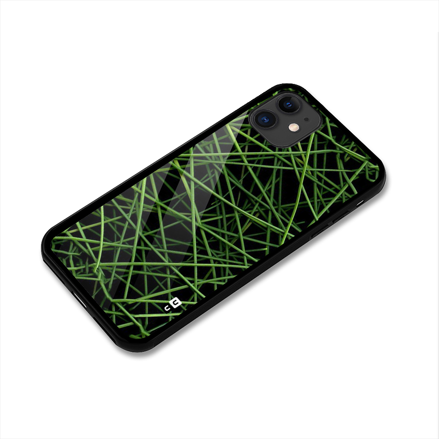 Green Lines Glass Back Case for iPhone 11