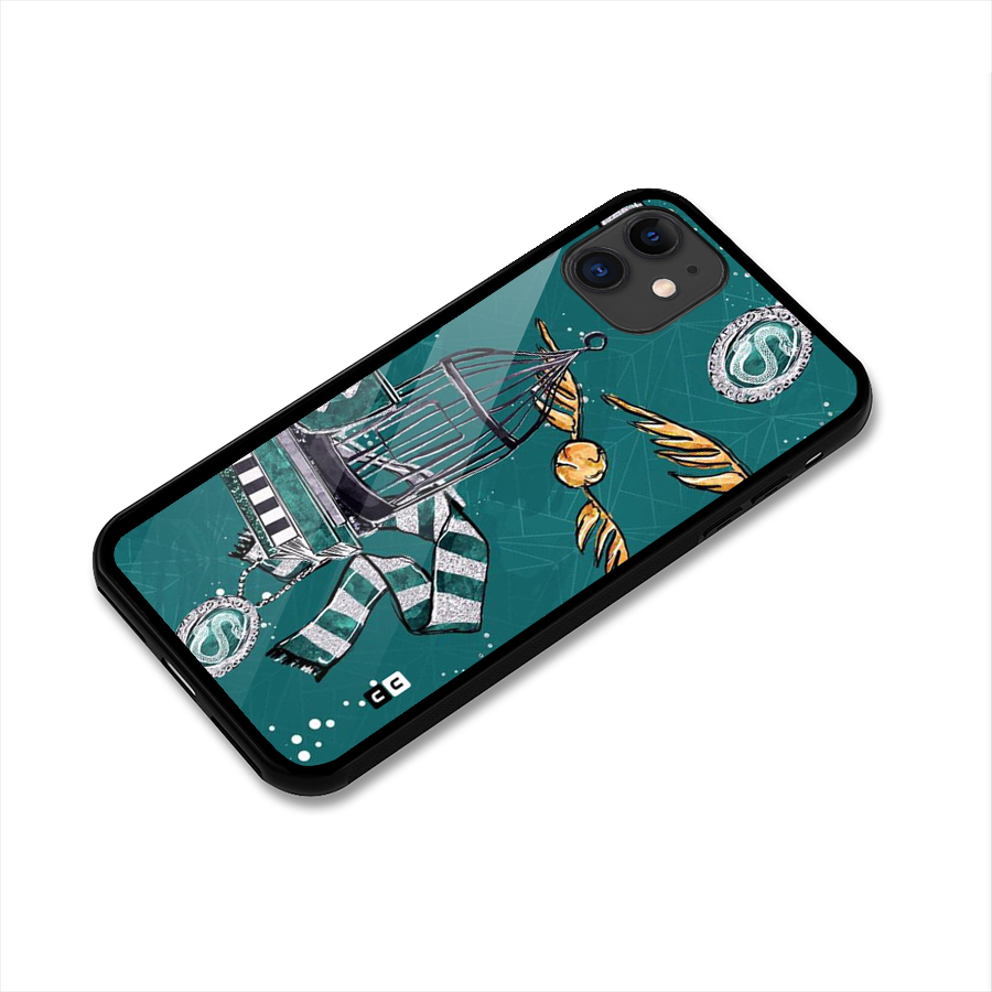 Green Scarf Glass Back Case for iPhone 11