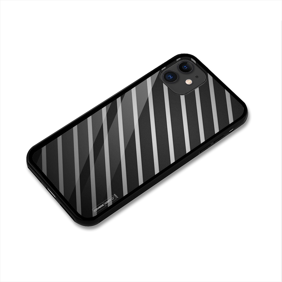 Grey And Black Stripes Glass Back Case for iPhone 11