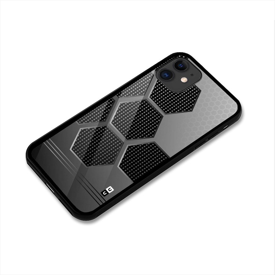 Grey Black Hexa Glass Back Case for iPhone 11