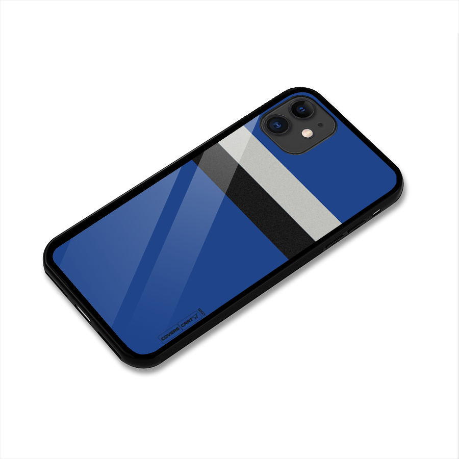 Grey Black Strips Glass Back Case for iPhone 11
